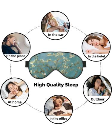 BREAUX Almond Blossom Print Sleeping Eye Mask | Double-Sided Blackout Travel Mask for Ultimate Comfort - Buy Online on GoSupps.com