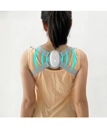 Smart Posture Corrector  Upper Back Brace with Vibration Intelligent Posture Reminder  Posture Trainer for Women/Kids/Men  Prevent Humpback  Help to Keep Right Posture to Develop a Good Habit (Gray)