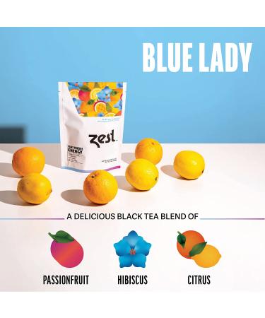 Zest 150mg High Caffeine Blue Lady Black Tea 4 Oz Loose Leaf Blend - All Natural, Highly Caffeinated Coffee Alternative - Perfect for Keto - Hot or Iced - Buy Online on GoSupps.com
