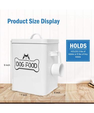 Vumdua Pet Treat and Food Storage Container - Airtight Dog Food Container with Scoop, Farmhouse Design, White - Perfect Gift for Dog Owners - Buy Online on GoSupps.com