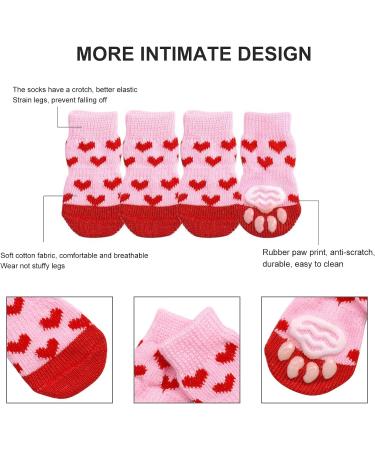 Heiqlay Anti-Slip Socks for Dogs & Cats | Paw Protection with Silicone Gel | 4-Piece Set for Indoor Traction - Buy Online on GoSupps.com