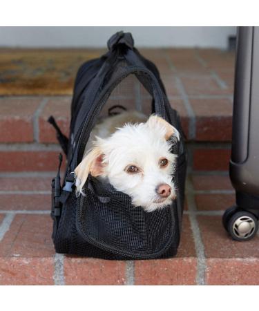 Airline Approved Pet Carrier - Soft-Sided for Small-Medium Cats and Dogs - On-Board Under Seat Travel Bag with Fleece Bed - Large Onyx Black - Buy Online on GoSupps.com