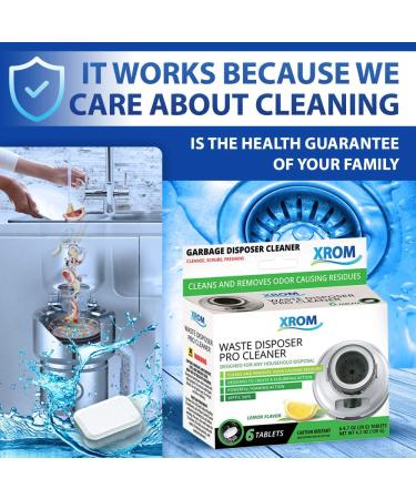 XROM Natural Garbage Disposal Cleaner and Deodorizer - 6 Ct, Lemon Scent, Mineral-Based with Powerful Oxygen Action - Removes Buildup and Cleans - Buy Online on GoSupps.com