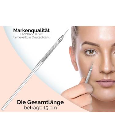 Milia Knife & Opener - Stainless Steel Comedone Squeezer & Blackhead Remover for Facial Care | 15 cm with Case - International Shipping - Buy Online on GoSupps.com