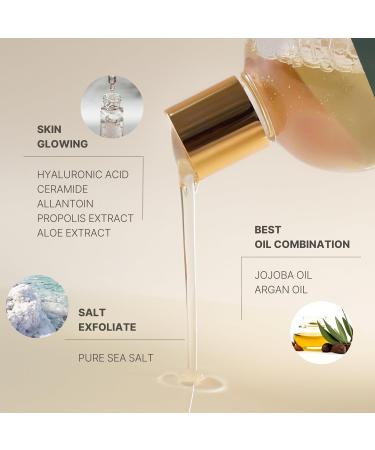 Saltea Salt Shower Oil - Non-Greasy Cleansing & Hydrating Jojoba & Argan Oil Paraben & Sulfate Free Skin Care - 11.8 Oz for Soft Skin - Buy Online on GoSupps.com