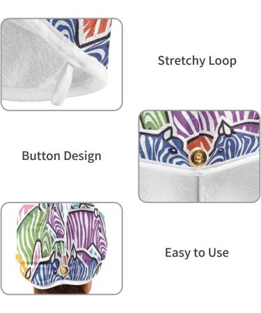 Rainbow Pinto Hair Towel 2 Pack | Super Absorbent Quick Dry Hair Turbans for Women & Girls - Buy Online on GoSupps.com