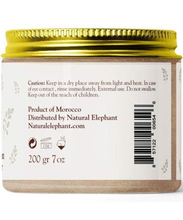 Natural Elephant Ghassoul Moroccan Lava Clay Powder | 100% Pure & Natural | 200g Jar (7oz) - Best for Skin & Hair Care - Buy Online on GoSupps.com
