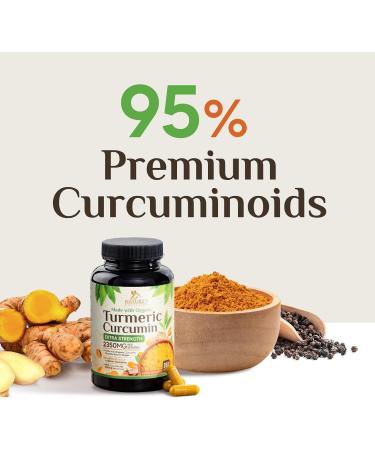 Turmeric Curcumin Supplement 2350mg - 95% Curcuminoids with Organic Turmeric & Ginger BioPerine Black Pepper for Best Absorption Nature's Vegan Joint Support Non-GMO Bottled in USA - 360 Capsules 360 Count (Pack of 1) - Buy Online on GoSupps.com