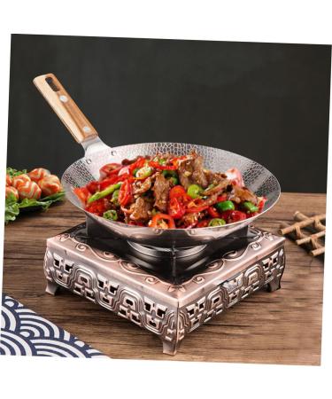 LABRIMP Stainless Steel Griddle Grilling Wok Korean Soup Pots Stainless Steel Saute Pan Chinese Wok Pan Cooking Wok Pot Heavy Duty Wok Pan Kitchen Cooking Pans Steak Wood Japan - Buy Online on GoSupps.com
