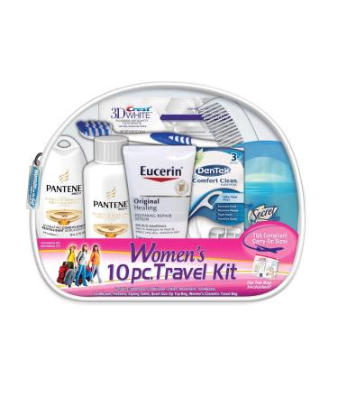 Convenience Kits International Women's Deluxe 10 Piece Kit with Travel Size TSA Compliant Essentials Featuring: Pantene Hair Products in Reusable Toiletry Zippered Bag Pantene Kit