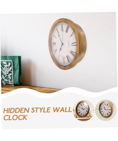 HOMSFOU 2pcs Retro Wall Clock Safety Wall Clock Storage Wall Clock Wall Hanging Clock Household Goldenx2pcs 25*7cmx2pcs - Buy Online on GoSupps.com