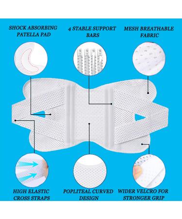 NELLHOMY Professional Knee Brace with Side Stabilizers Medical Knee Support for Knee Pain Adjustable Knee Compression Sleeve Support with Ultra-Soft Bandage for Women Arthritis ACL Workout(White S) Small White - Buy Online on GoSupps.com