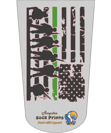 Heal with Appeal Distressed Flag Amputee Stump Sock - Light Grey Left Side 3Ply - Buy Online on GoSupps.com
