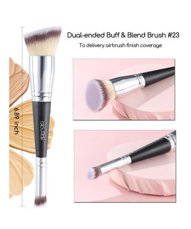 Gloray Dual Ended Makeup Brush - Premium Foundation & Concealer Brush for Blending Contouring & Concealing | Liquid Cream Powder Makeup - Buy Online on GoSupps.com