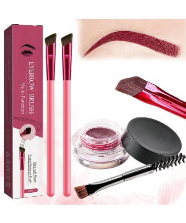 EZGHAR Anjoize Eyebrow Pen Anjoize 4D Laminated Brow Grooming Kit 4D Laminated Brow Starter Kit 4D Hair Stroke Brow Stamp Brush with Waterproof Eyebrow Gel (Wine)