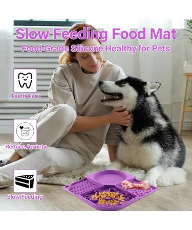 Buy Katiak Leckmatt Dog Lick Mat with Suction Cup | 21x21cm Non-Slip BPA-Free Purple | Anxiety Relief for Dogs + Silicone Spatula - Buy Online on GoSupps.com