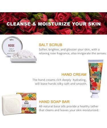 5-Piece Women's Bathroom Set - Mother's Day Gift Spa Beauty Set Rose Fragrance Travel Size | Birthday Present with Bath Salts & Bombs - Buy Online on GoSupps.com