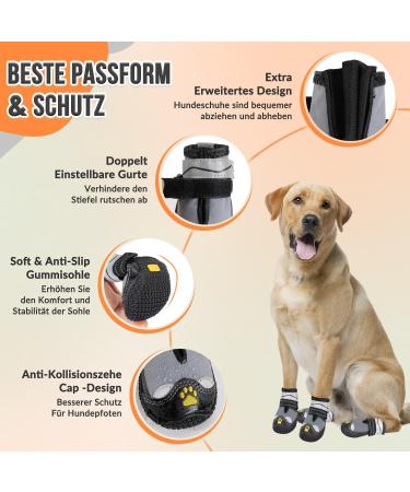 Buy Slowton Dog Shoes - Waterproof Non-Slip Boots for Small & Medium Dogs | Reflective Velcro Fastener | Size 6 S-Gray - Buy Online on GoSupps.com