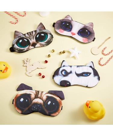 10-Piece Cute Animal Sleep Mask Set | Soft Blindfold Eye Cover for Men and Women | Adjustable Strap | Cat and Dog Design - Buy Online on GoSupps.com