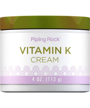Piping Rock Vitamin K Cream | 4 Ounce | for Bruising Dark Circles Spider Veins Eyes Skin and Face