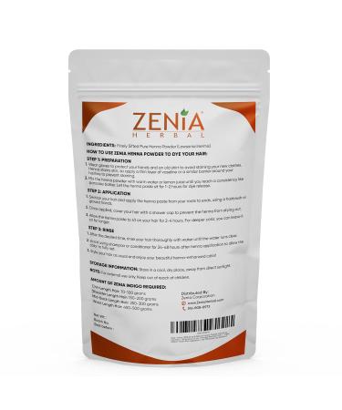 Zenia 100% Pure Natural Henna Powder | 908g | Chemical-Free Orange-Red Hair Color | Triple Sifted from Rajasthan | International Shipping Available - Buy Online on GoSupps.com