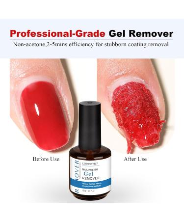 LOUINSTIC Gel Nail Polish Remover - Fast No Soak/Wrap 2-5 Min Removal Professional Kit with Colorful Nail File & Pusher for Easy Gel Polish Removal - Buy Online on GoSupps.com