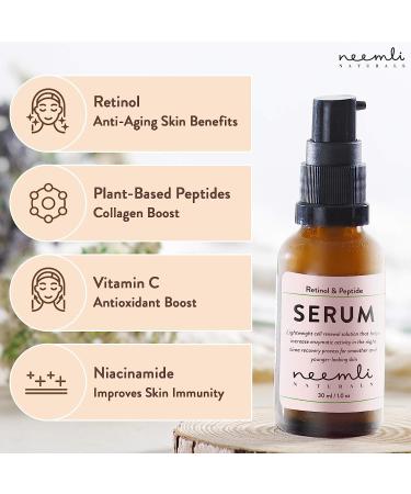 Neemli Naturals Retinol & Peptide Serum - Lightweight Renewal Solution for Smooth Even-Toned Skin | 30ml - Youthful Glowing Complexion - International Shipping Available - Buy Online on GoSupps.com