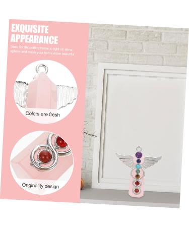 Abaodam 4pcs Angel Crystal Ornaments Glass Ornaments Healing Crystals Stones Angel Wing Crystal Hexagon Doll - Buy Online on GoSupps.com