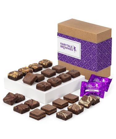 Fairytale Brownies Magic Morsel 24 Individually Wrapped Gourmet Chocolate Food Gift Basket - 1.5 Inch x 1.5 Inch Bite-Size Brownies - 24 Pieces - Item CF424 24 Piece Assortment