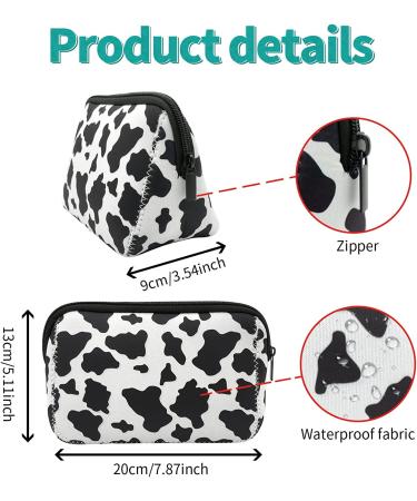 Neoprene Cow Print Cosmetic Bag | Waterproof Travel Makeup Organizer for Women and Girls - Buy Online on GoSupps.com