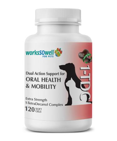 1TDC Dual Action Natural Support  Twist Off Soft Gels  Delivers 4 Major Health Benefits for Dogs & Cats  Supports Oral Health, Hip & Joint Health, Muscle & Stamina Recovery, Skin & Coat Health 120