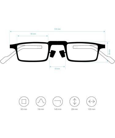 Didinsky Fold-Up Reading Glasses for Men & Women - Presbyopia Glasses with Blue Light Protection 5 Graduations Metal Frames - Graphite 2.0 - Buy Online on GoSupps.com