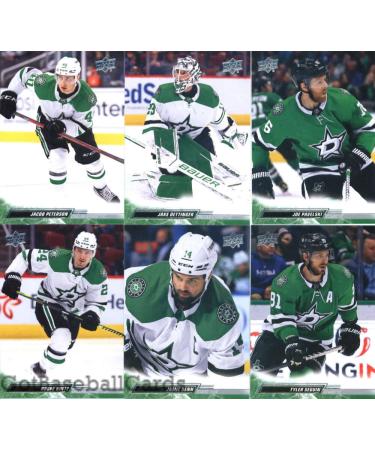 2022-23 Upper Deck Series 2 Dallas Stars Team Set of 6 Cards: Tyler Seguin(#306), Jamie Benn(#308), Roope Hintz(#309), Joe Pavelski(#310), Jake Oettinger(#311), Jacob Peterson(#313) - GotBaseballCards