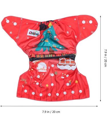 Healifty Christmas Baby Cloth Diapers - Snowman Elk Pattern, Adjustable Washable Pocket Diapers for Infant Newborn - 2Pcs - Buy Online on GoSupps.com