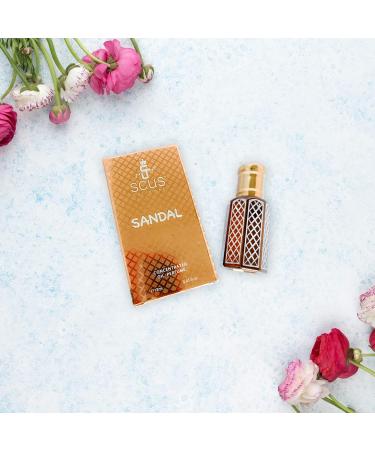 Sandal Fragrance for Men & Women Woody Earthy Concentrated Perfume oil Long Lasting Fragrance Non-Alcoholic (Parfum 12ml with Velvet Pouch) - Buy Online on GoSupps.com