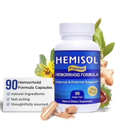 Premium Natural Hemorrhoid Formula Hemorrhoids Treatment Comfort & Wellness Ease Burning Irritation & Discomfort Dietary Supplement 90 Caps 1 Bottle (90 Capsules) - Buy Online on GoSupps.com