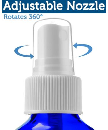 Blue Glass Spray Bottles - 4oz, Set of 2 for Oils, Beauty, Cleaning, Aromatherapy - Refillable, Portable Misters with Caps and Labels - Buy Online on GoSupps.com