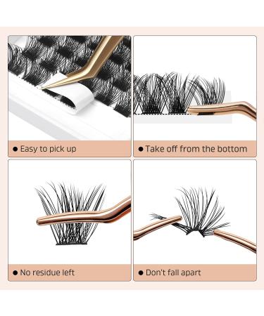 D Curl 16mm Lash Clusters - 72 Pcs DIY Eyelash Extensions | Professional Makeup for Self-application - Volume Style D 16, Reusable - Buy Online on GoSupps.com