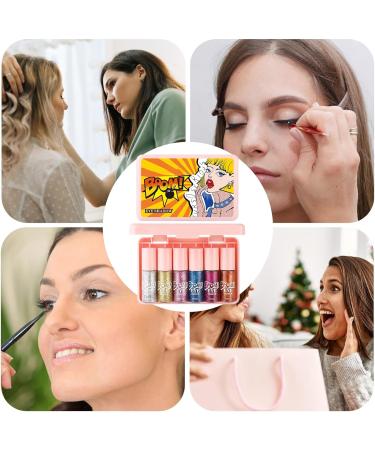 Liquid Eyeshadow 6 Piece Liquid Gloss Cosmetics High Pigment Smudged Sparkling Eyeshadow for Daily Use Festivals Cosplay Photo Shoots - Buy Online on GoSupps.com