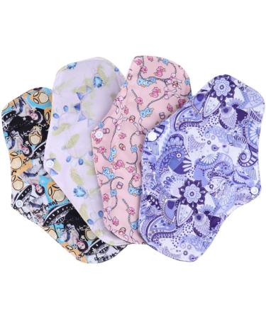 Healifty 8 Pcs Washable Cotton Period Pads - Reusable Menstrual Pads for Women - Charcoal Cloth Sanitary Napkins - Buy Online on GoSupps.com