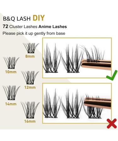 72 PC DIY Individual Eyelashes - Reusable Fluffy Wispy Extensions for Beginners (B03 D10mm) - Ideal for At-Home Eyelash Extensions - Buy Online on GoSupps.com