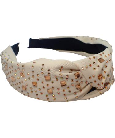 Topkids Accessories Topaz-Style Knot Alice Bands Adult Women Hair Accessories for Women Hair Bands for Women Thick Headband Womens Headbands Head Bands Adult Women Wide Headbands (Cream) - Buy Online on GoSupps.com