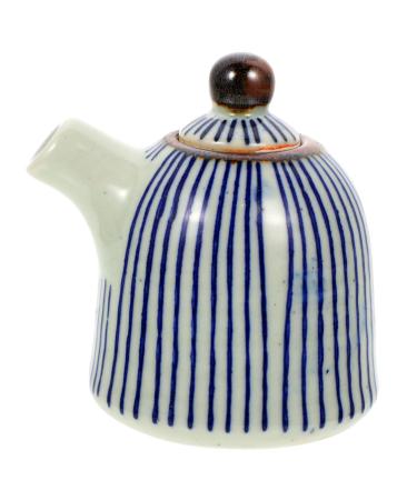 Zerodeko Soy Sauce Pot Vinegar Pot Dressing Container Mouthwash Dispenser Olive Oil Coffee Syrups Ceramics Oil Bottles Oil Dispenser Black Japanese Vinegar Holder Japanese Vinegar Dispenser 8.5X7X6.5CM As Shown
