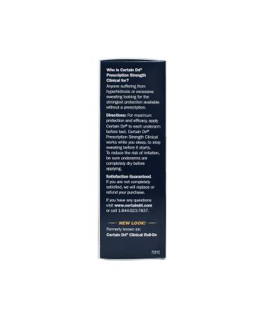 Certainty Dri Clinical Antiperspirant Roll-On 1.20 oz - Pack of 6 | Prescription Strength Formula - Buy Online on GoSupps.com