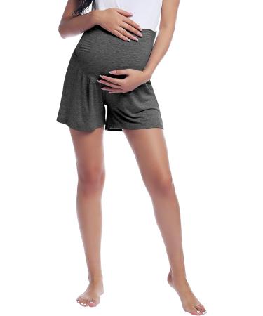 Amorbella Maternity Yoga Shorts - Women's Pregnancy Lounge Wear Pants - Dark Gray - Buy Online on GoSupps.com