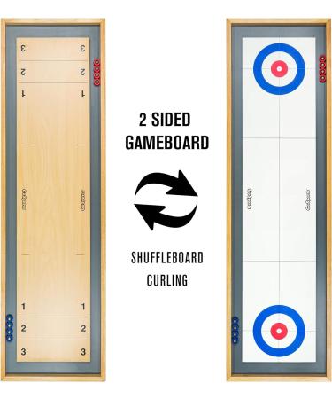 GoSports Shuffleboard and Curling 2 in 1 Board Games | Fun Indoor Family Game - Buy Online on GoSupps.com