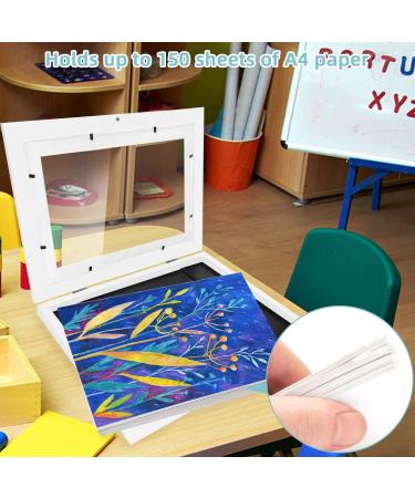 Children's Art Frame A4 | Front Opening Picture Frame for 150 Drawings | White Display & Storage for Kids' Artwork - Buy Online on GoSupps.com
