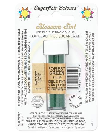 Sugarflair Forest Green Blossom Tint Food Colouring and Dusting Powder Matt Finish Brush On or Mix with Rejuvenator Spirit to Create a One of A Kind Cake - 7ml - Buy Online on GoSupps.com