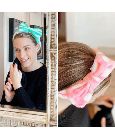 Tergy Facial Spa Headband - Coral Fleece Bow Hair Band for Women & Girls (20PCS) - Buy Online on GoSupps.com