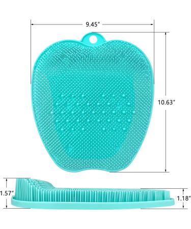 AMOBON Shower Foot Scrubber Mat - Non-Slip Silicone Cleaner for Dead Skin Removal and Foot Massage | Green - Buy Online on GoSupps.com